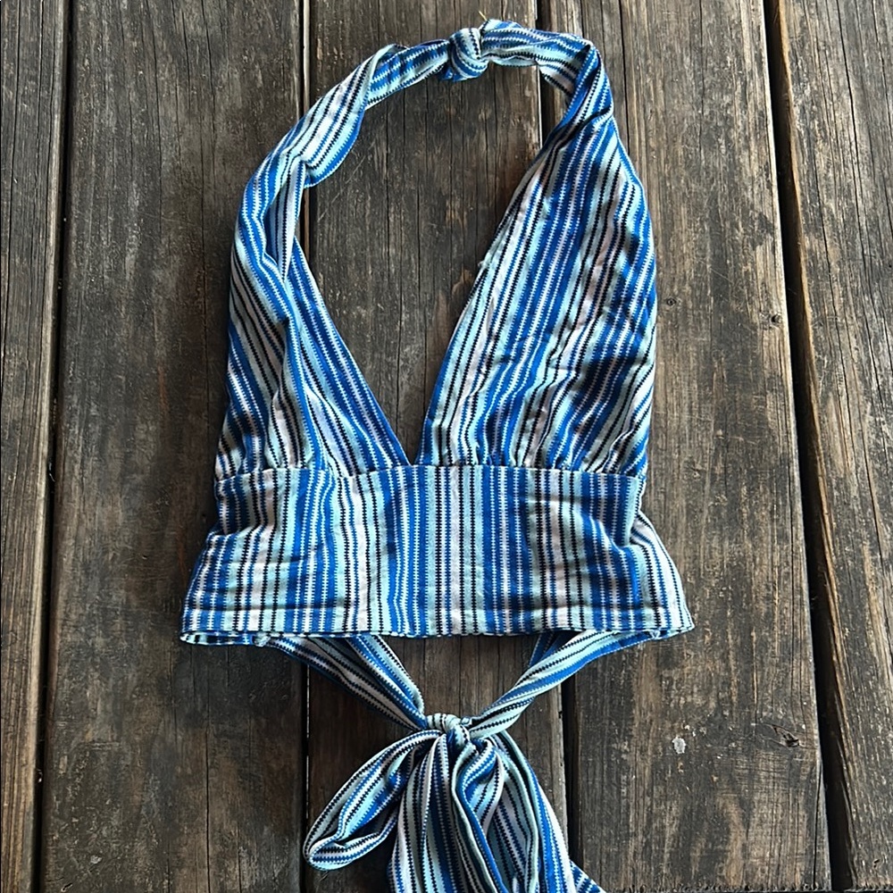 Striped Blue Halter Top